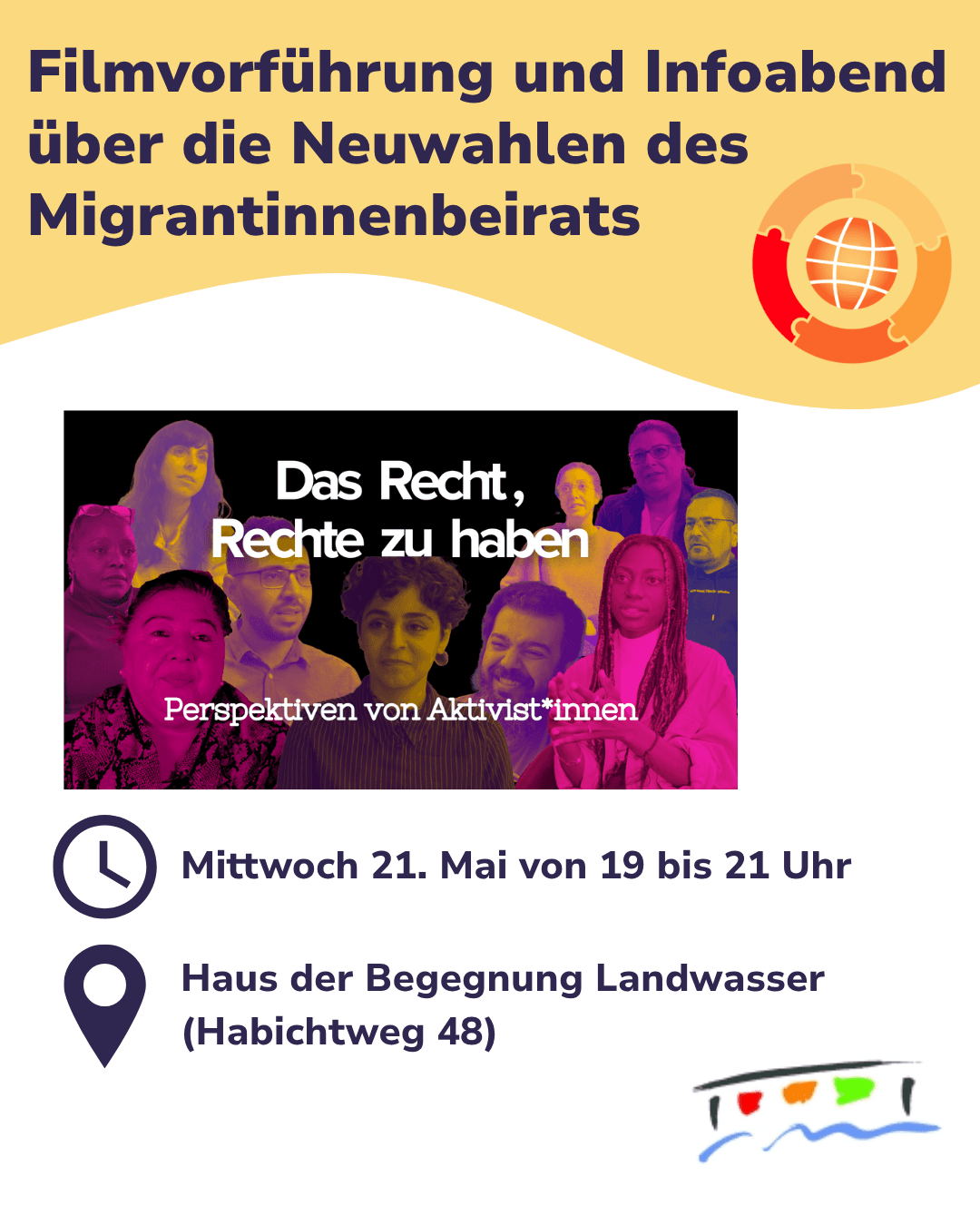 «Das Recht, Rechte zu haben» wird am 21. Mai um 19 Uhr im Haus der Begegnung (Habichtweg 48) in Landwasser gezeigt.